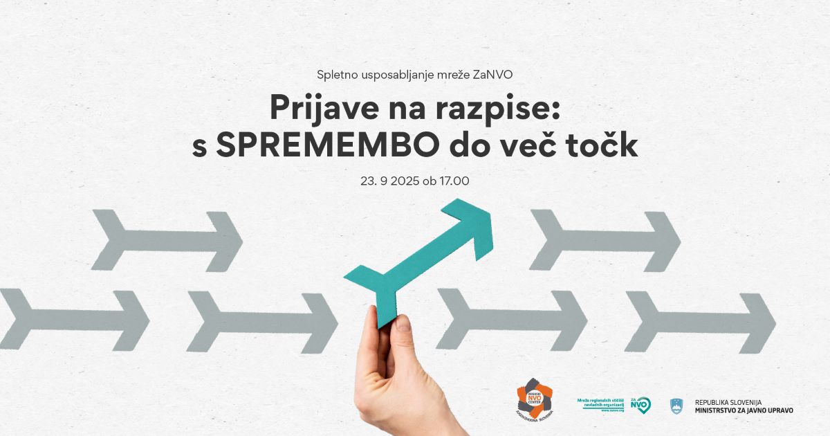 Prijave na razpise: s SPREMEMBO do več točk