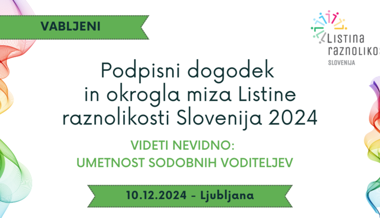 Listina raznolikosti Slovenija: Slavnostno podpisovanje in okrogla miza